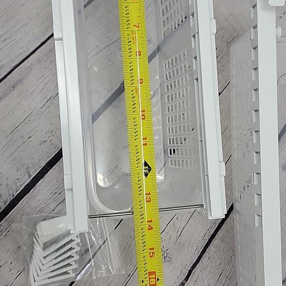QVC Refrigerator Drawers with Rail, white and clear plastic NIB - Picture 4 of 7